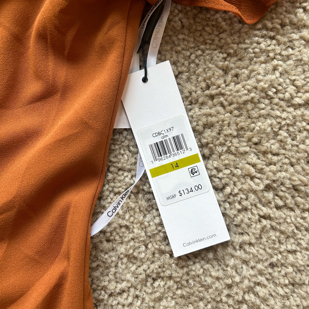 NWT Calvin Klein orange career dress - Picture 2 of 3